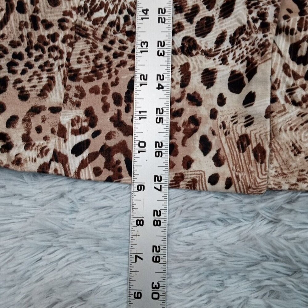 Vintage Chico's Womens Jacket‎ Biege 1 Cheetah Leopard Animal Print Pockets - Picture 8 of 12